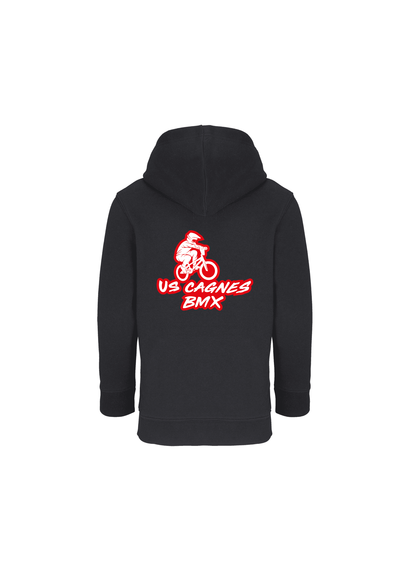 Sweat Noir à capuche Enfant 025 US CAGNES BMX - USC25-CONDORNOIRDOS